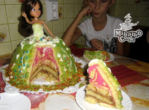 Торт кукла Барби из крема (78 фото)